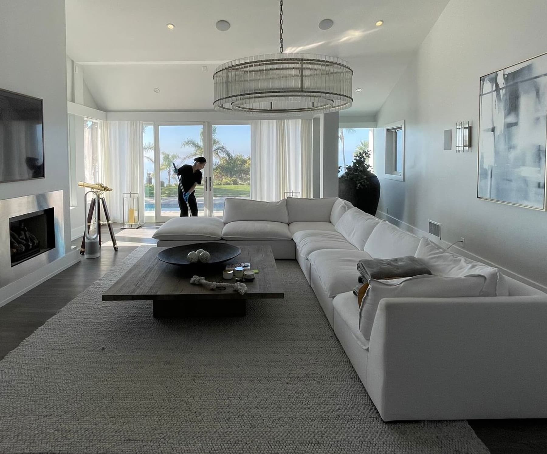 Spotless modern living room after cleaning